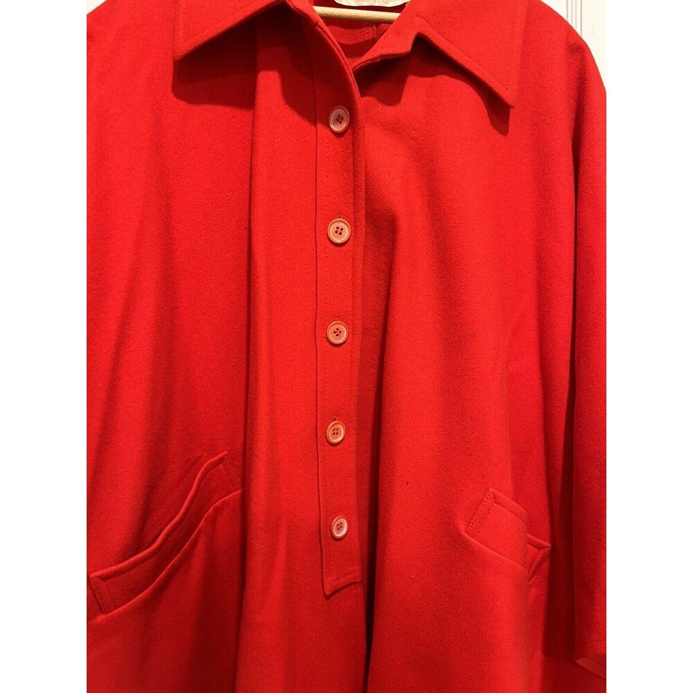 Pendleton Vintage 50s 60s Red 100% Virgin Wool Cape Jacket One Size - Picture 10 of 12